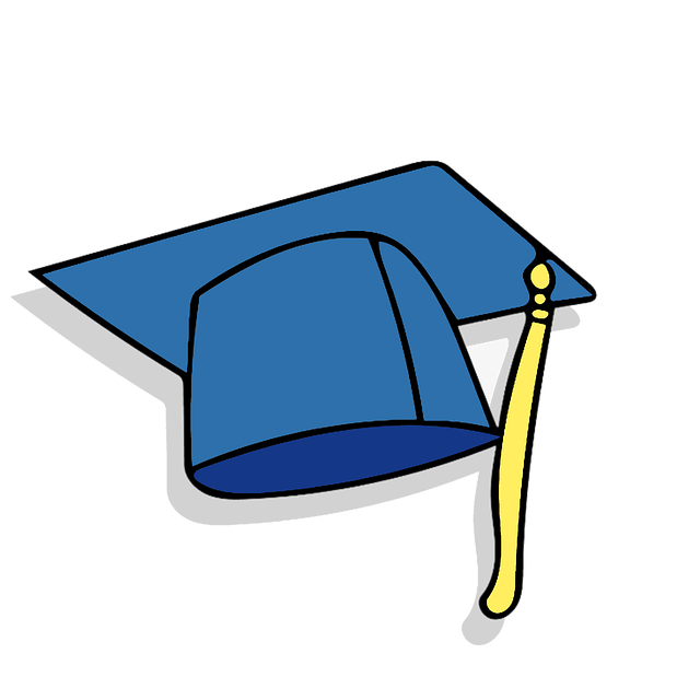 graduation blue cap icon clipart image #34204