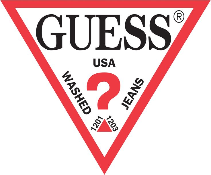guess red line triangle logo png #555