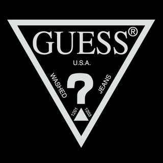 guess white logo on black background #559