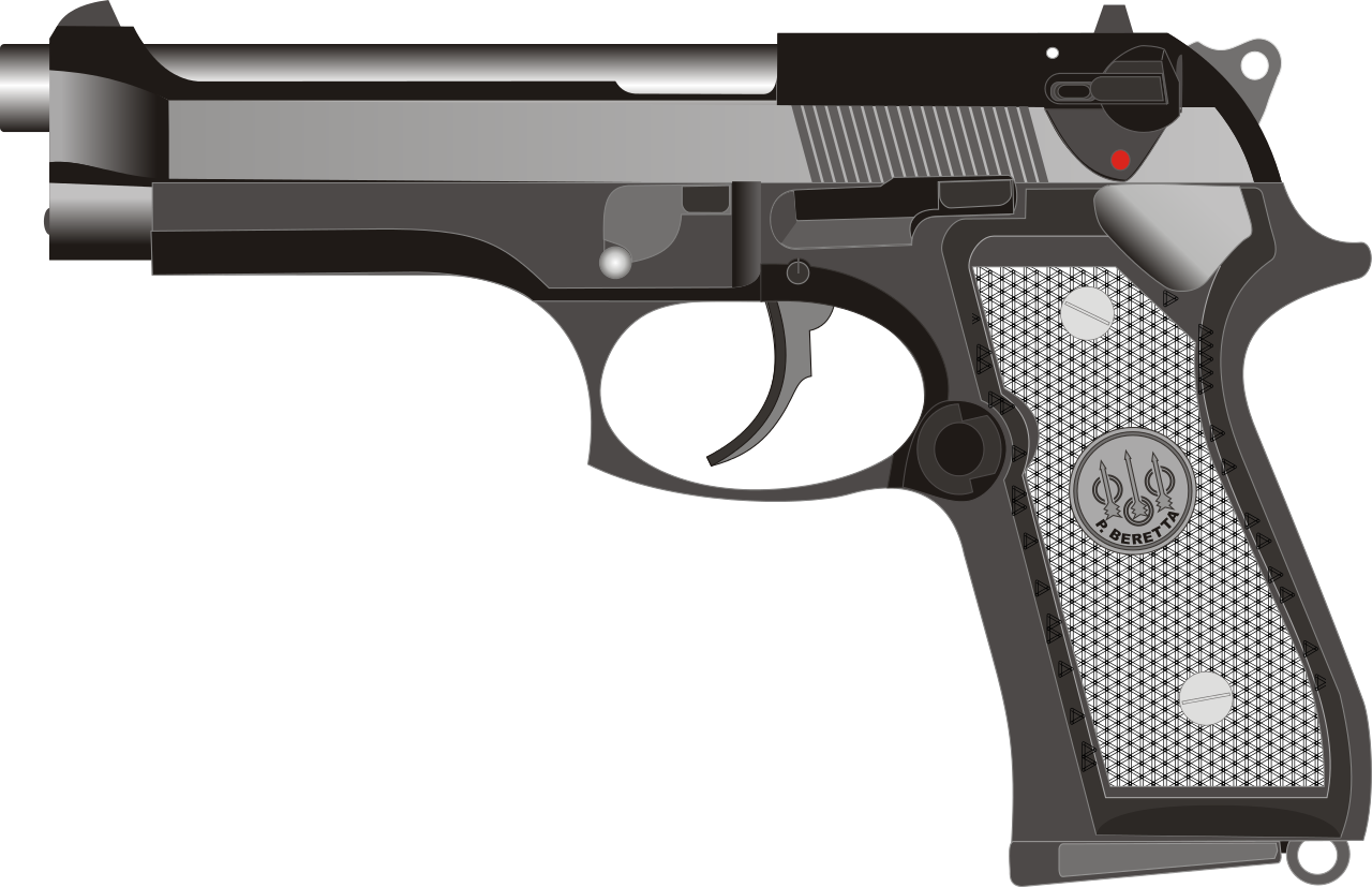 gun, beretta vector transparent png #14049