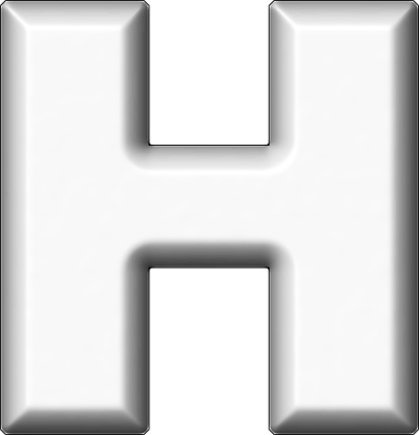 h letter presentation alphabets white refrigerator magnet #36990
