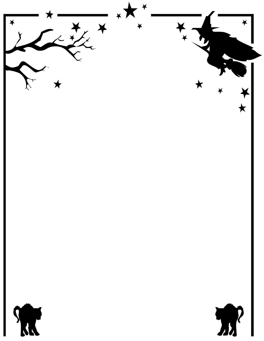 halloween border black and white png #27398