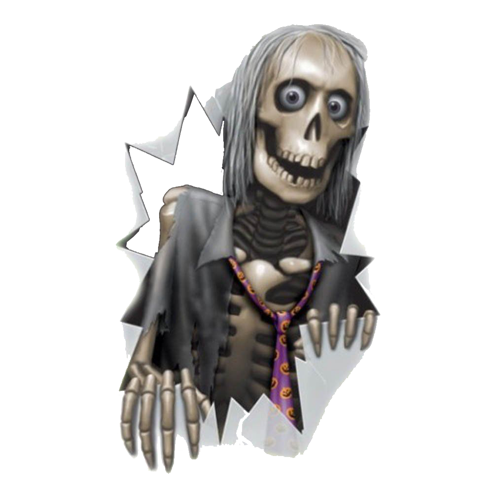 skeleton through window halloween png #27411