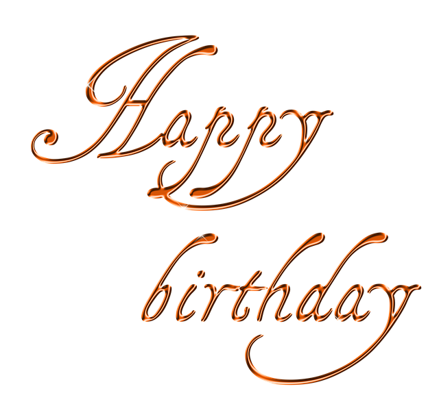 illustration happy birthday lettering font #9270