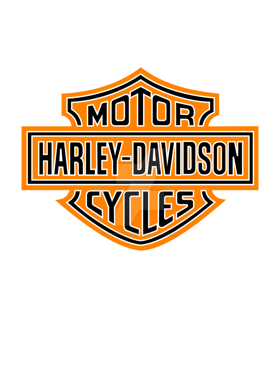 harley davidson logo black orange and white png #4931