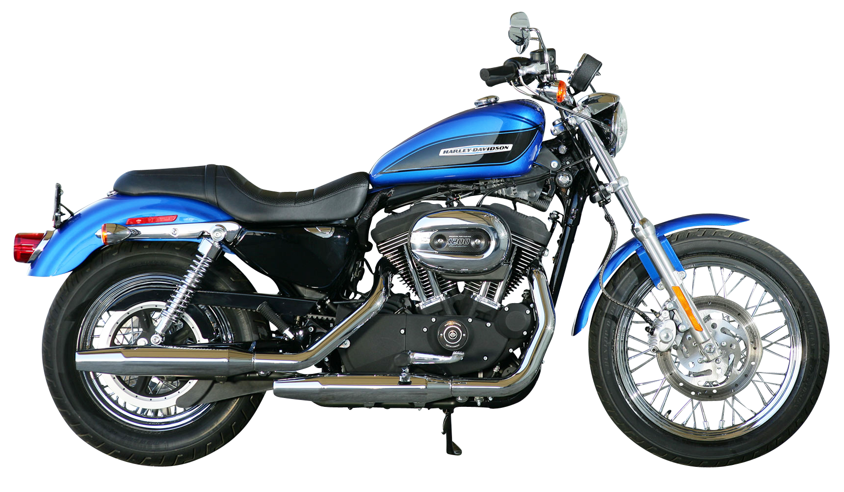 blue harley davidson motorcycle bike side view png image #21625