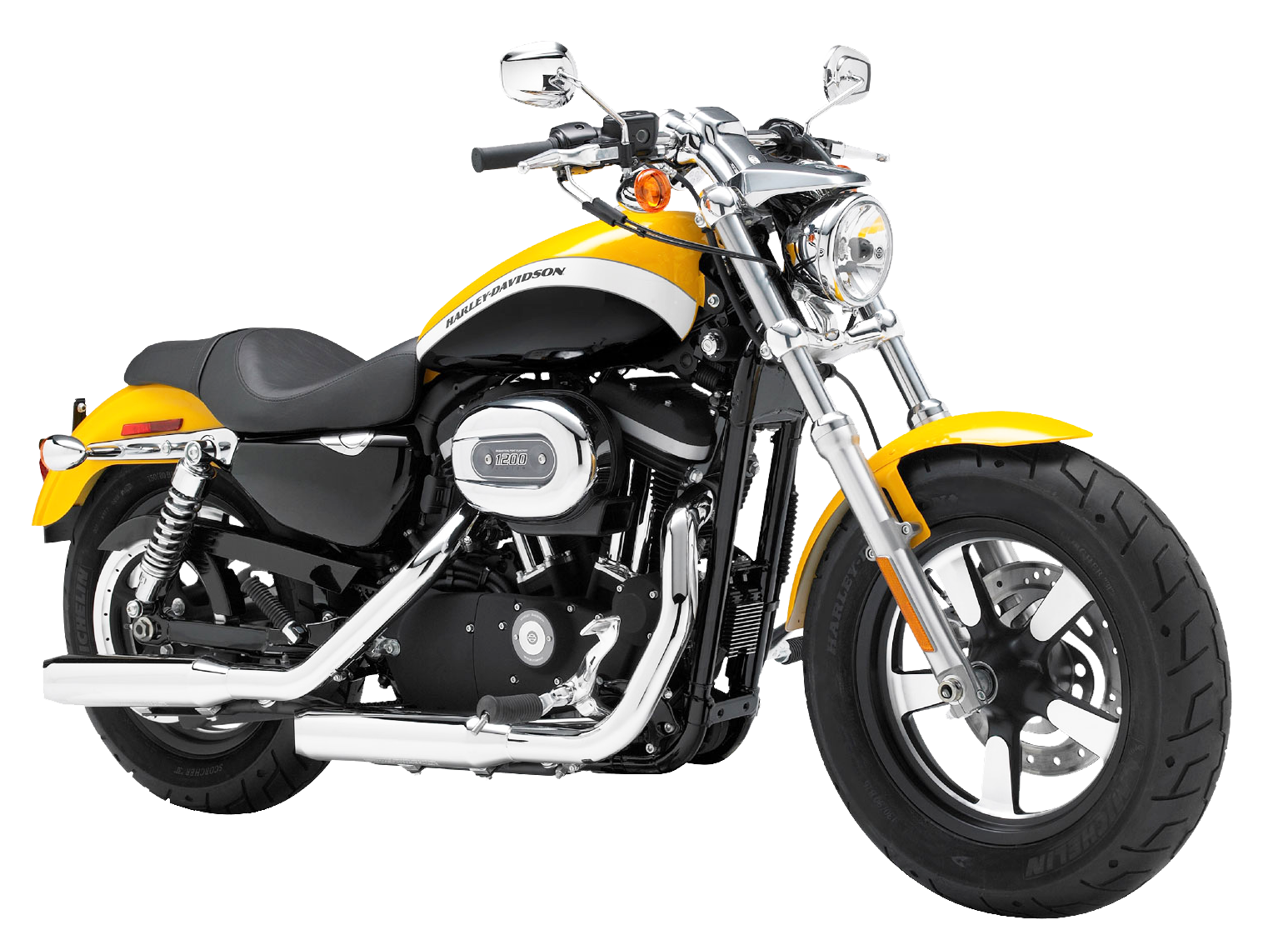 yellow harley davidson sportster motorcycle bike png #21651