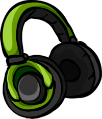 image green headphones icon club penguin wiki #14703