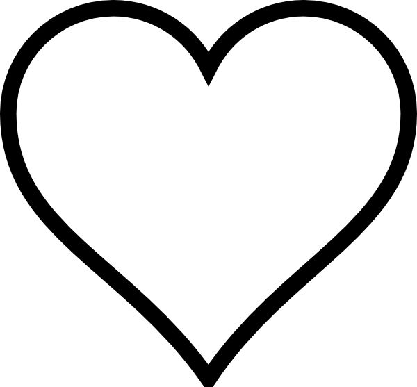 black clipart heart white