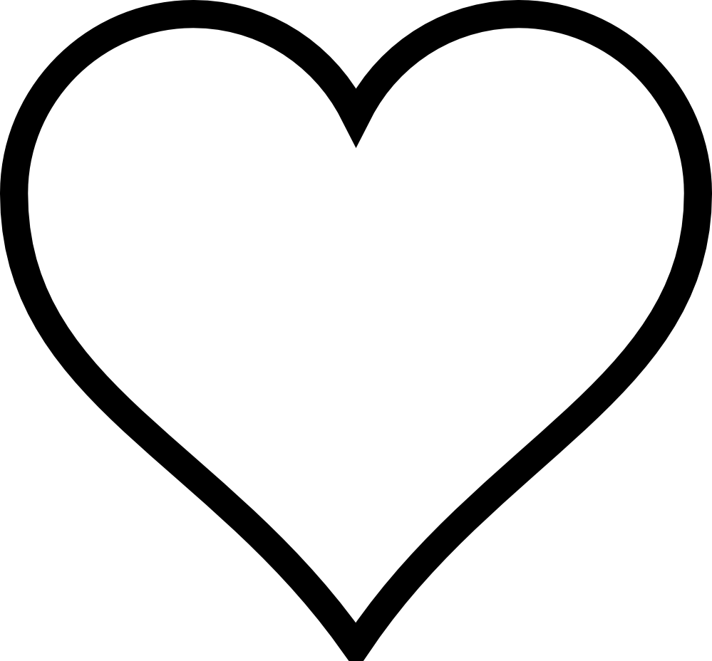 black clipart heart white