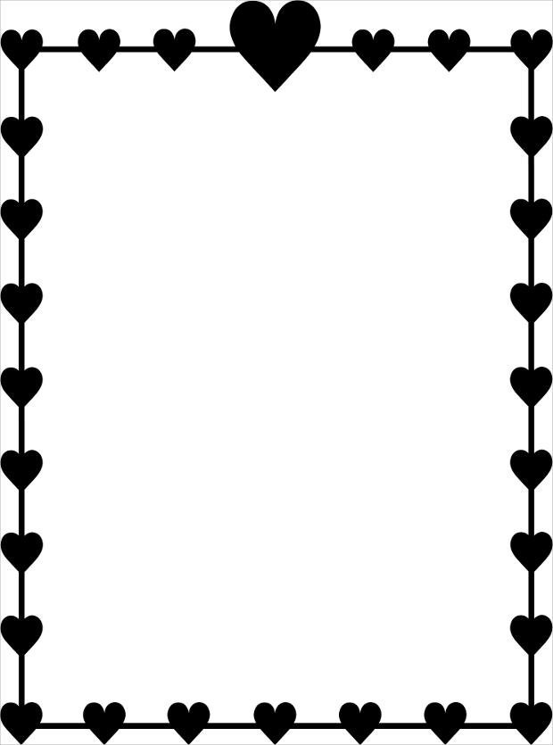 frame heart clipart black and white #27642