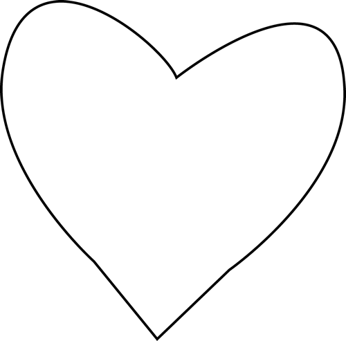 heart outline black and white clipart panda #27654