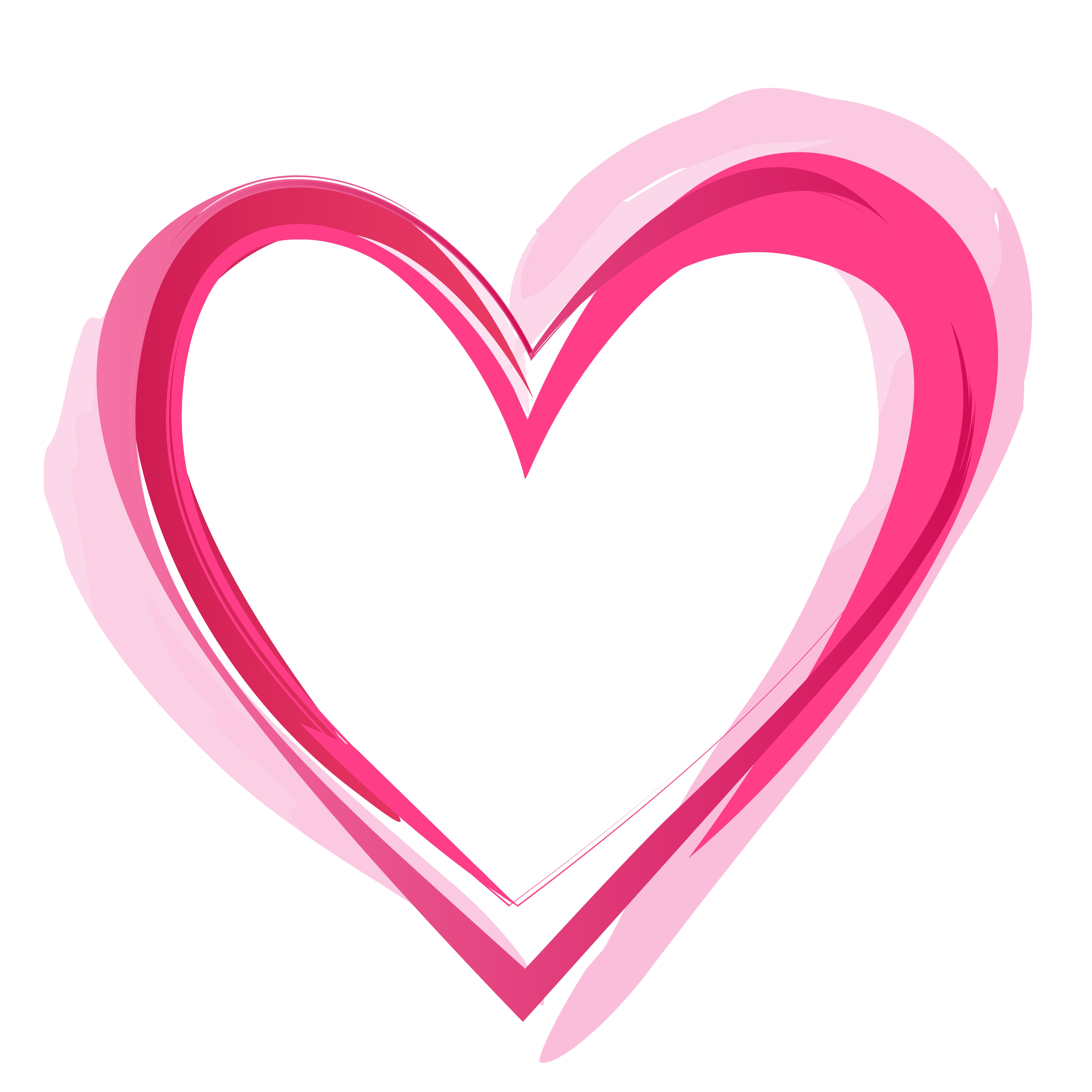 pink love heart transparent #8075