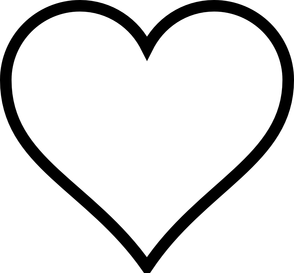 black and white heart clipart #14298