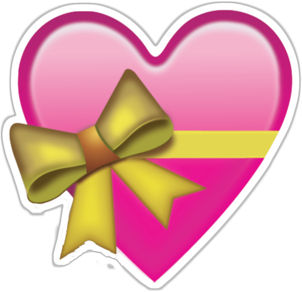 heart with bow emoji png images #14328