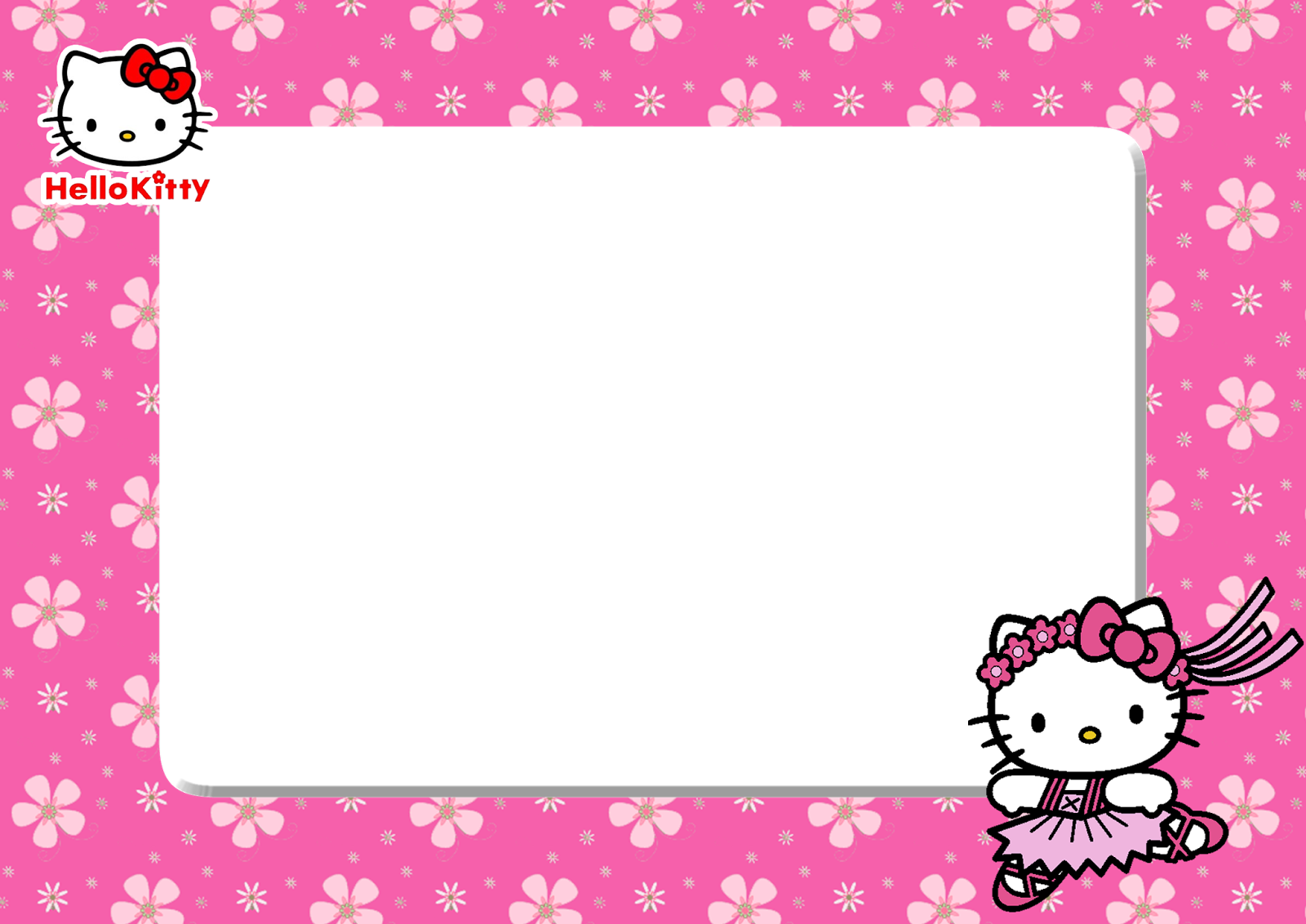 hello kitty pink floral png frame printable png frames #27945
