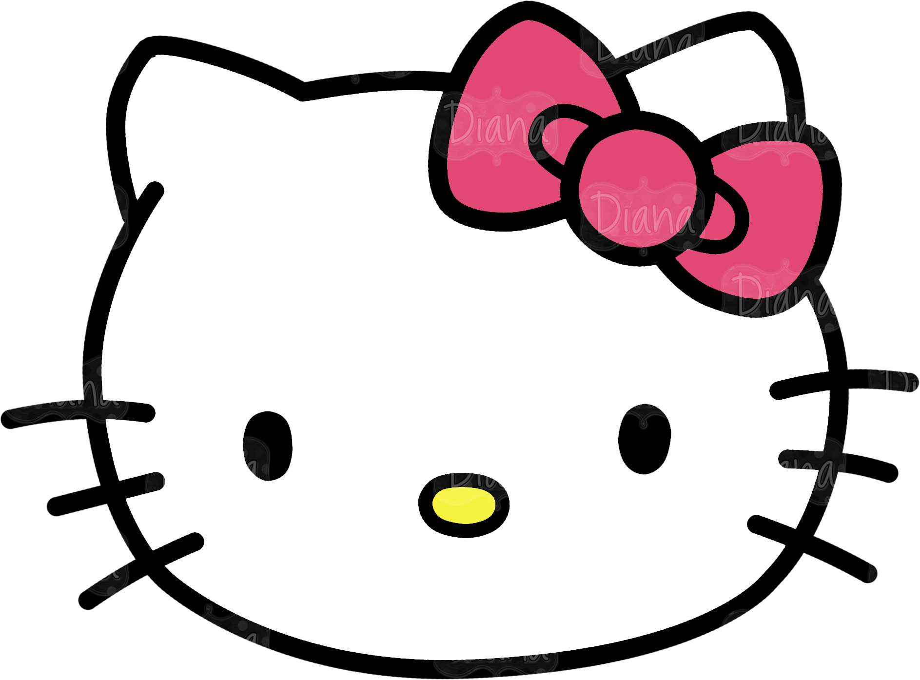 Hello Kitty Bow Outline Png