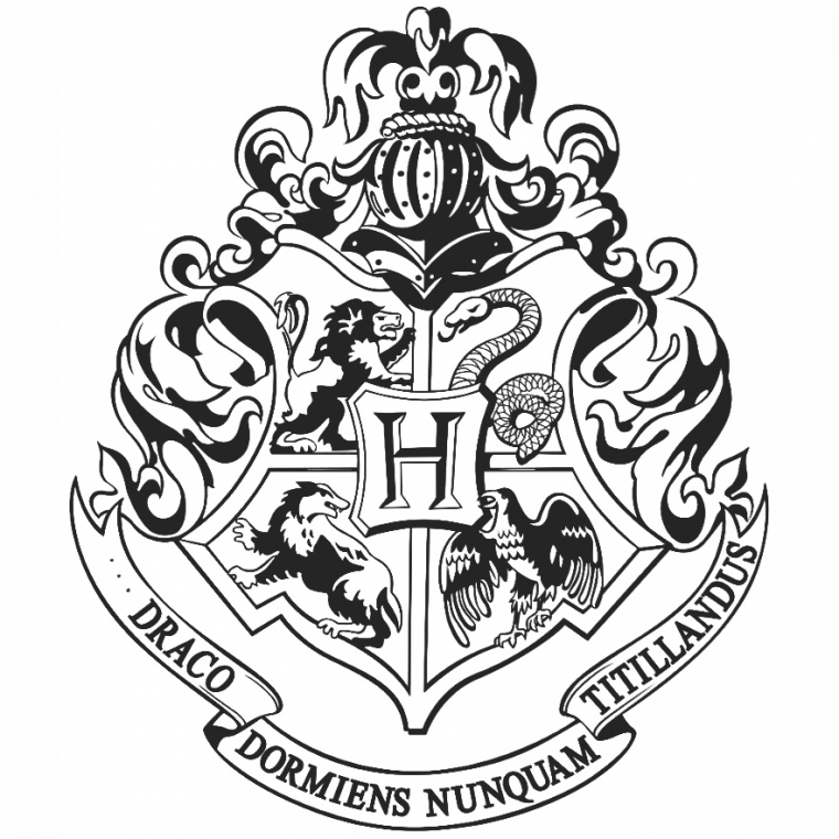 hogwarts logo black white #7927