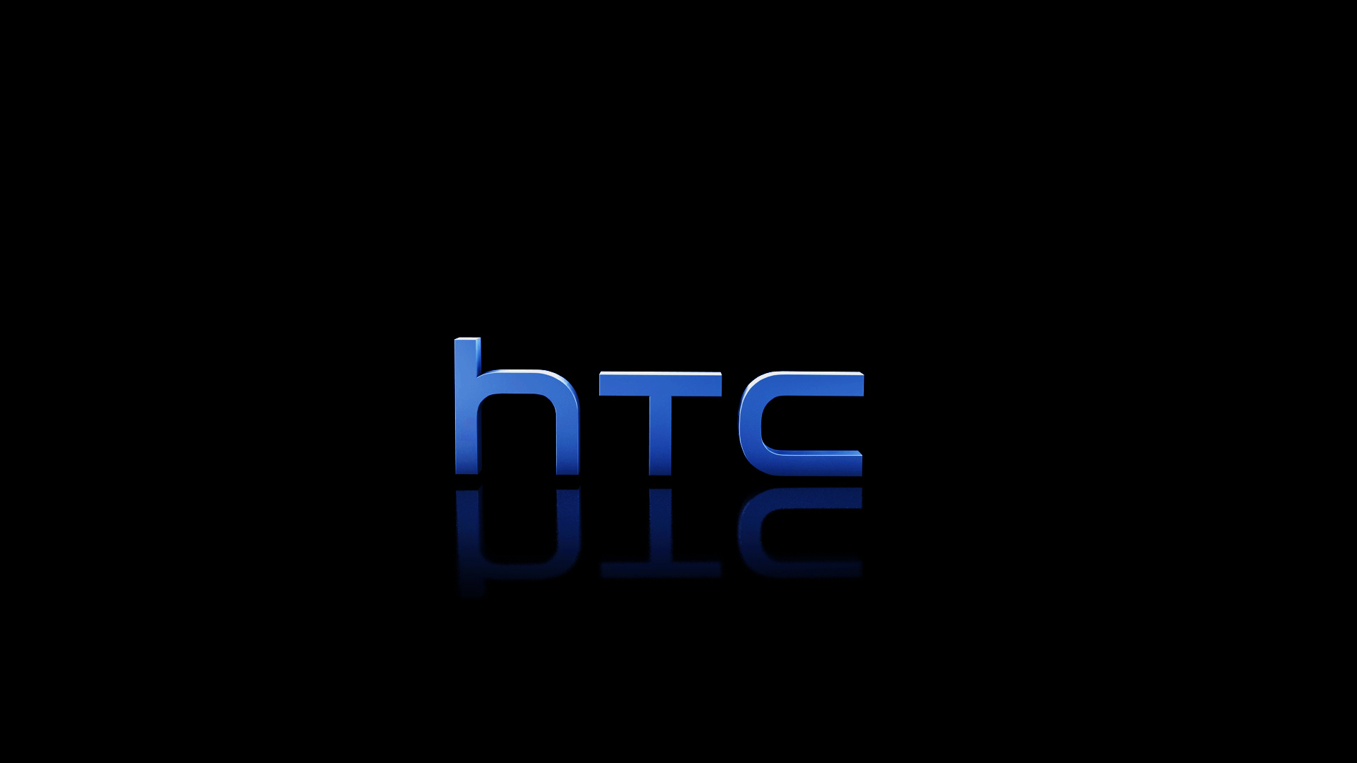 htc blue text logo on black background #436