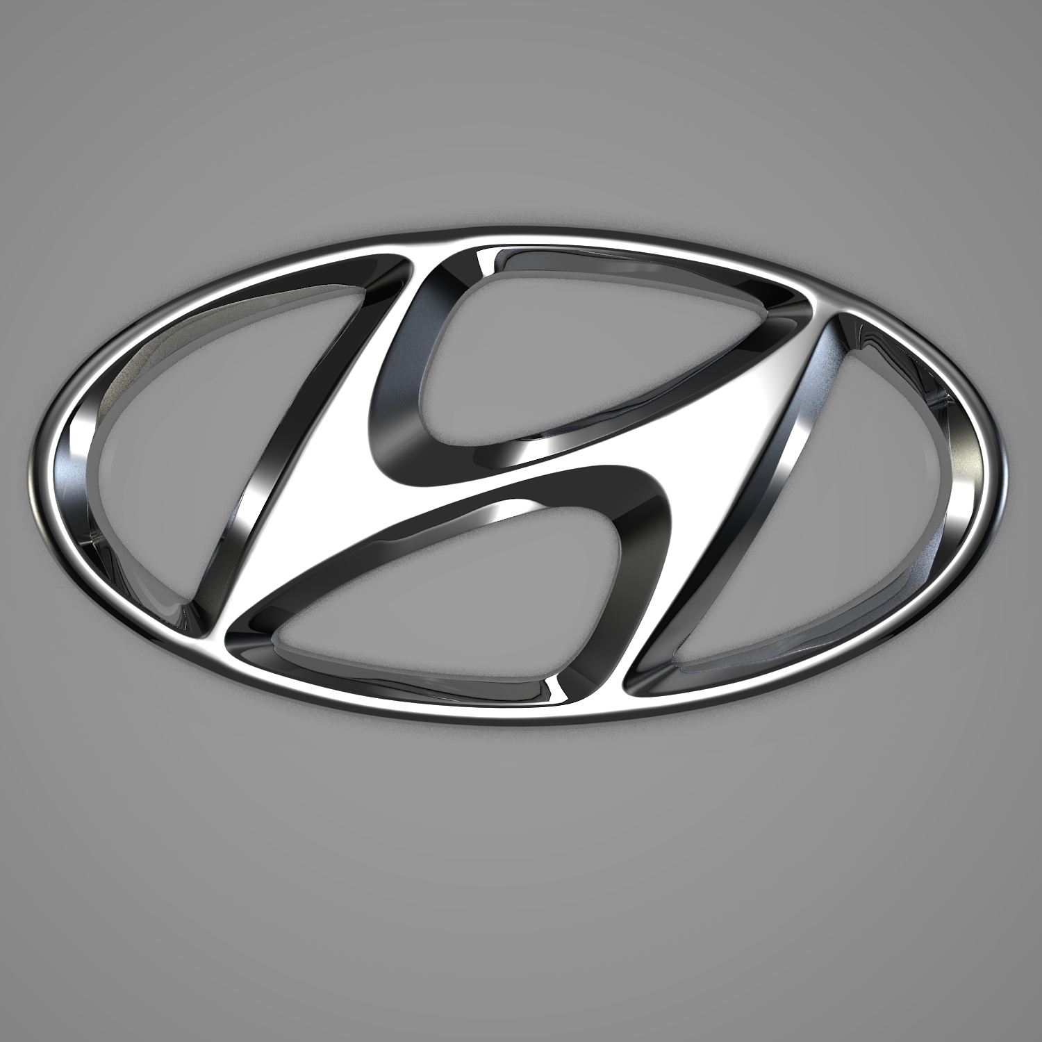 hyundai logo with silver background #342