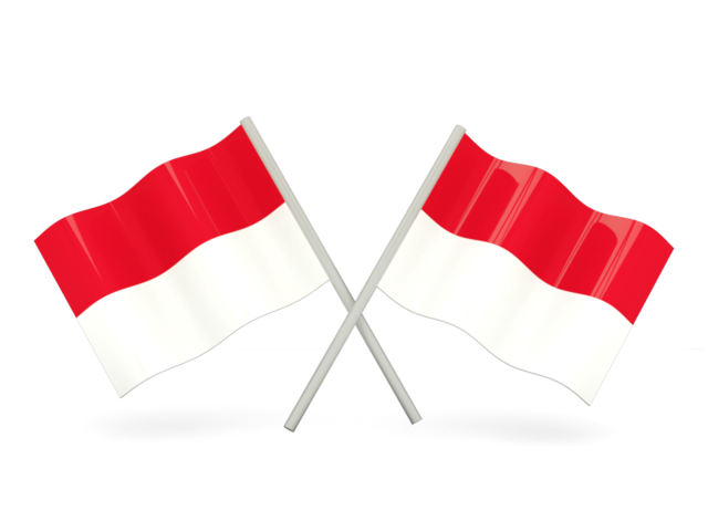 Indonesia Independence flag two waving