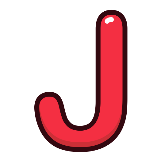 letter j letter red alphabet letters icon #37786