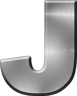 letter j presentation alphabets brushed metal letter #37795