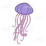abeka clip art purple jellyfish with pink tentacles #36381