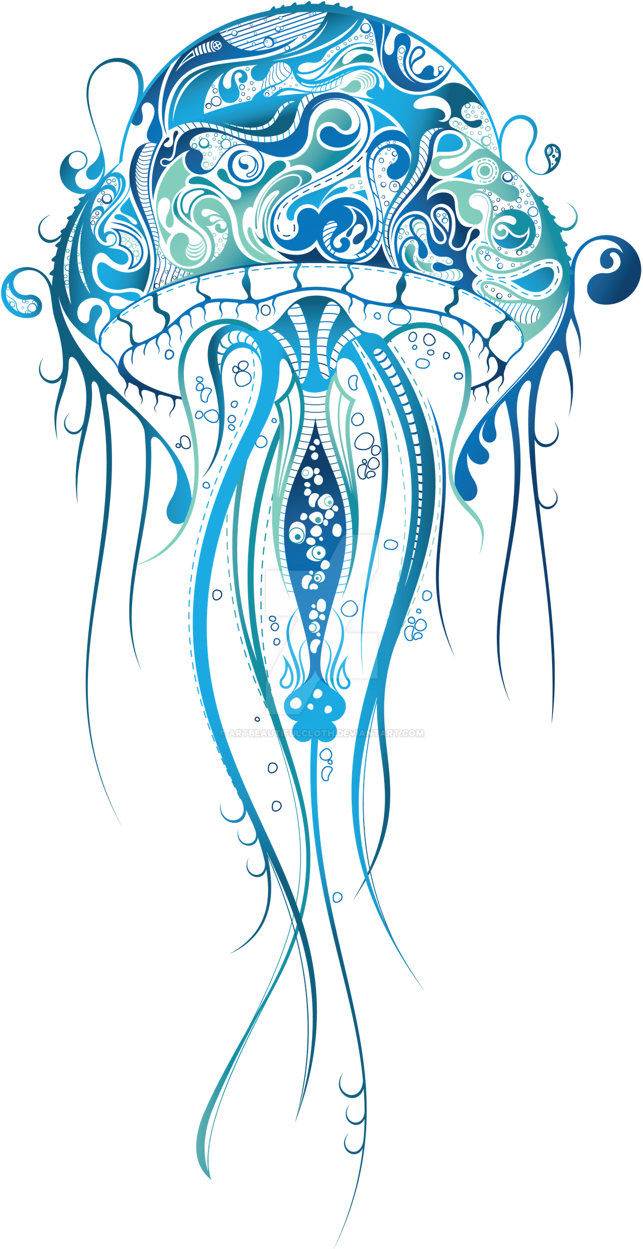 blue jellyfish artbeautifulcloth deviantart #36446