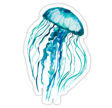 watercolor jellyfish sticker ilze lucero tumblr #36407
