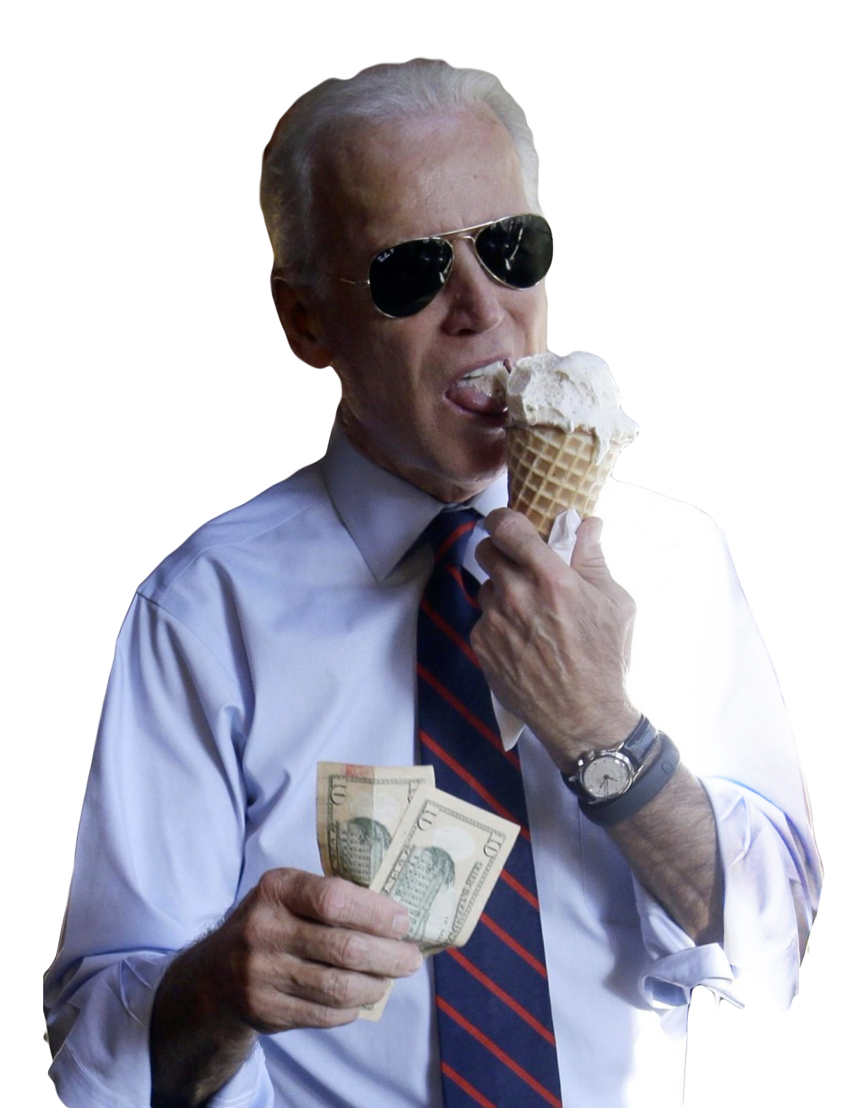 joe biden eating Ice cream cone with two cutouts #40992