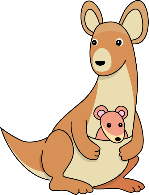 kangaroo and baby clipart #39245