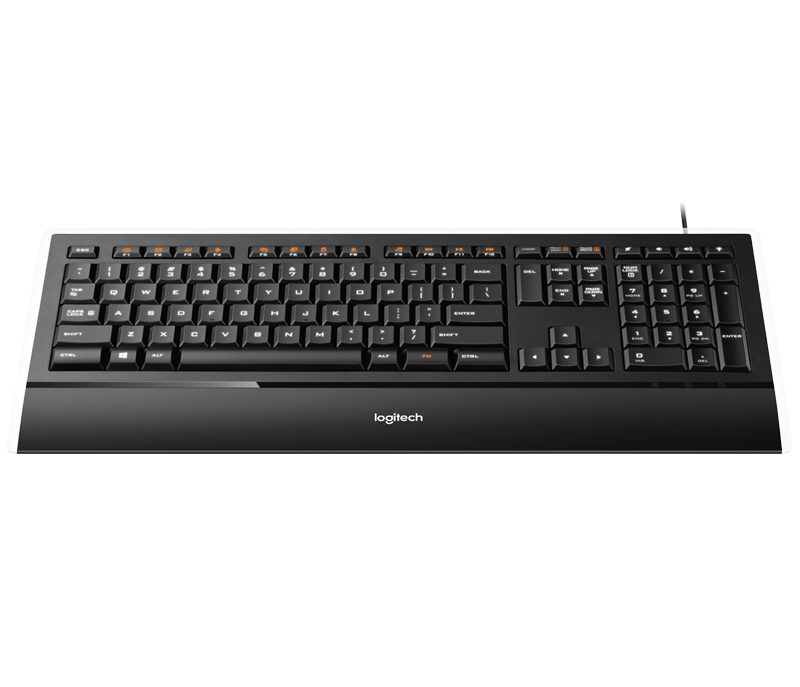 logitech illuminated usb keyboard with built palm rest #17217