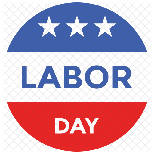 three star labor day circle symbol