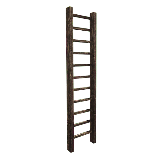 dark wooden ladder leaning against the wall png #29300