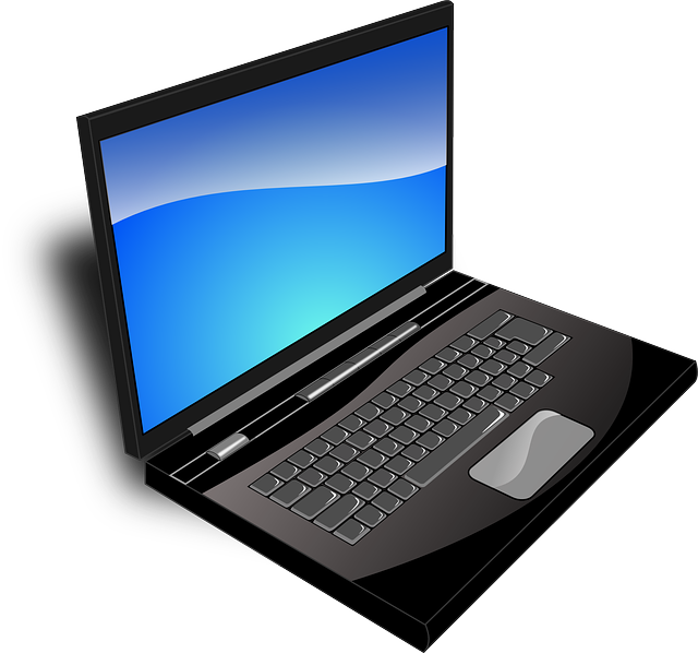 laptop black blue vector graphic pixabay #10745