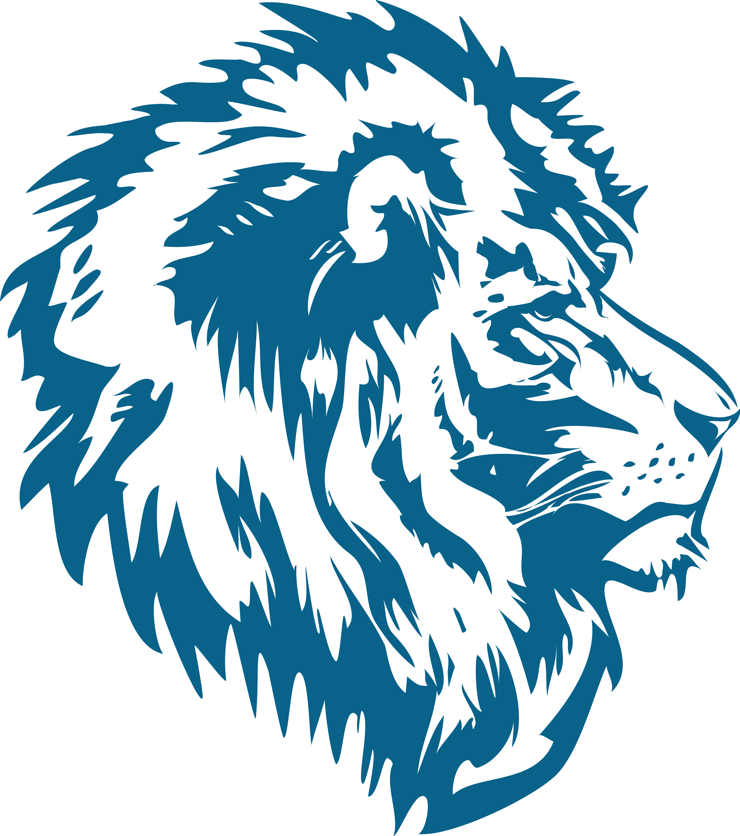 White Lion With Blue Background Logo