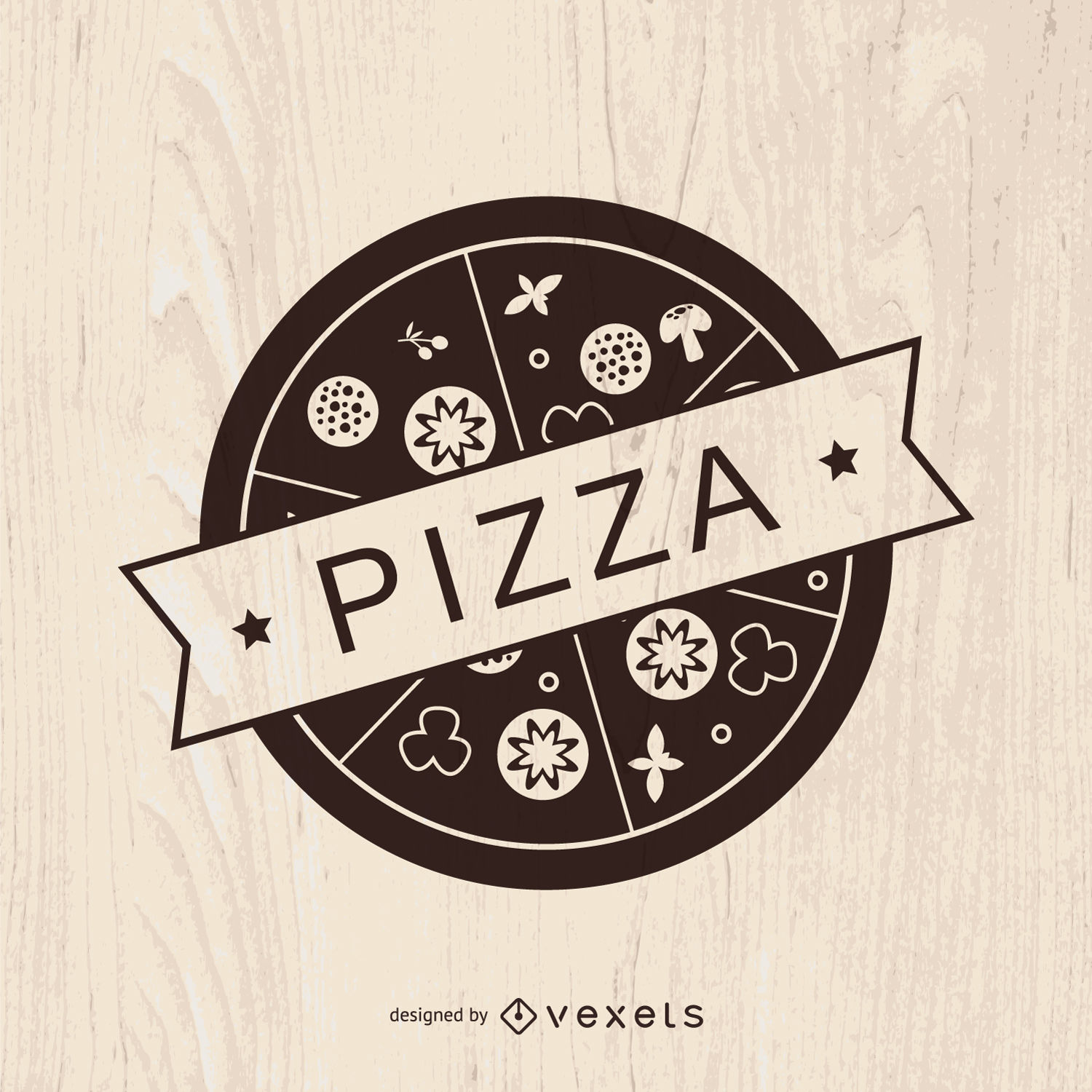 vintage pizza logo design vector download #32144