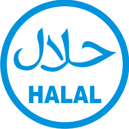 vector logo halal blue outline #7480