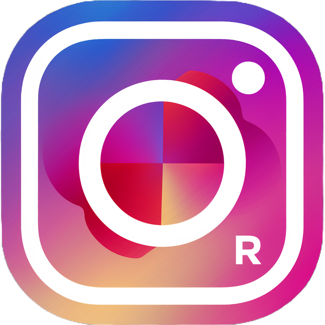 Modern Instagram logo with R mark png #42761