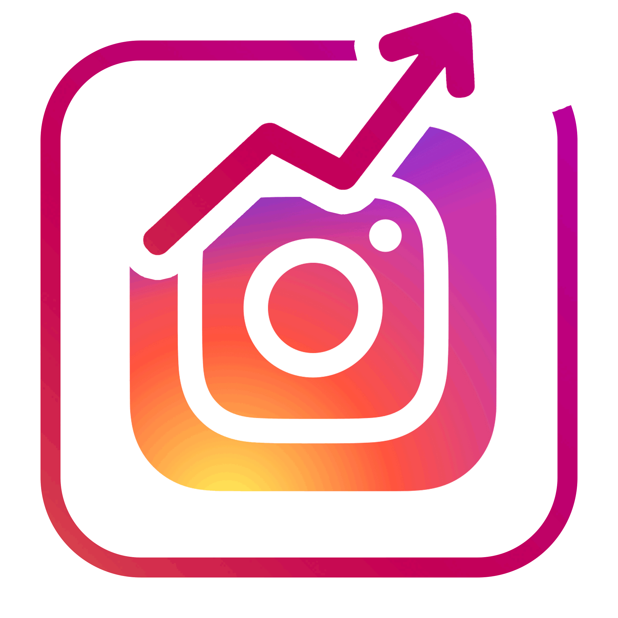 Instagram logo, arrow, square, colorful, follower png #42636