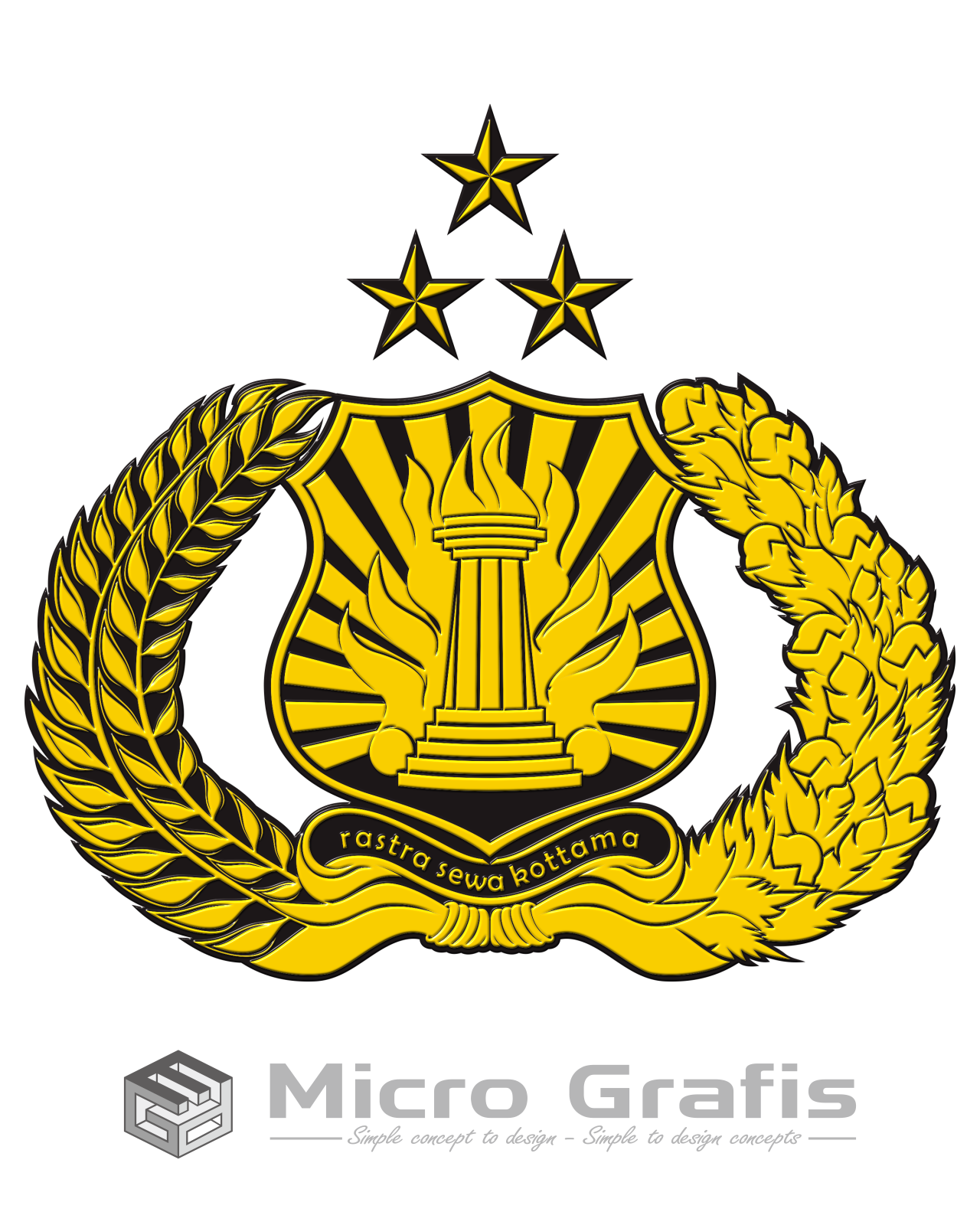 logo koperasi, micro grafis logo tribrata format cdr #13124