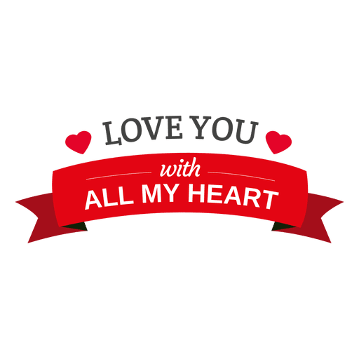 love you heart ribbon transparent png svg vector #25728