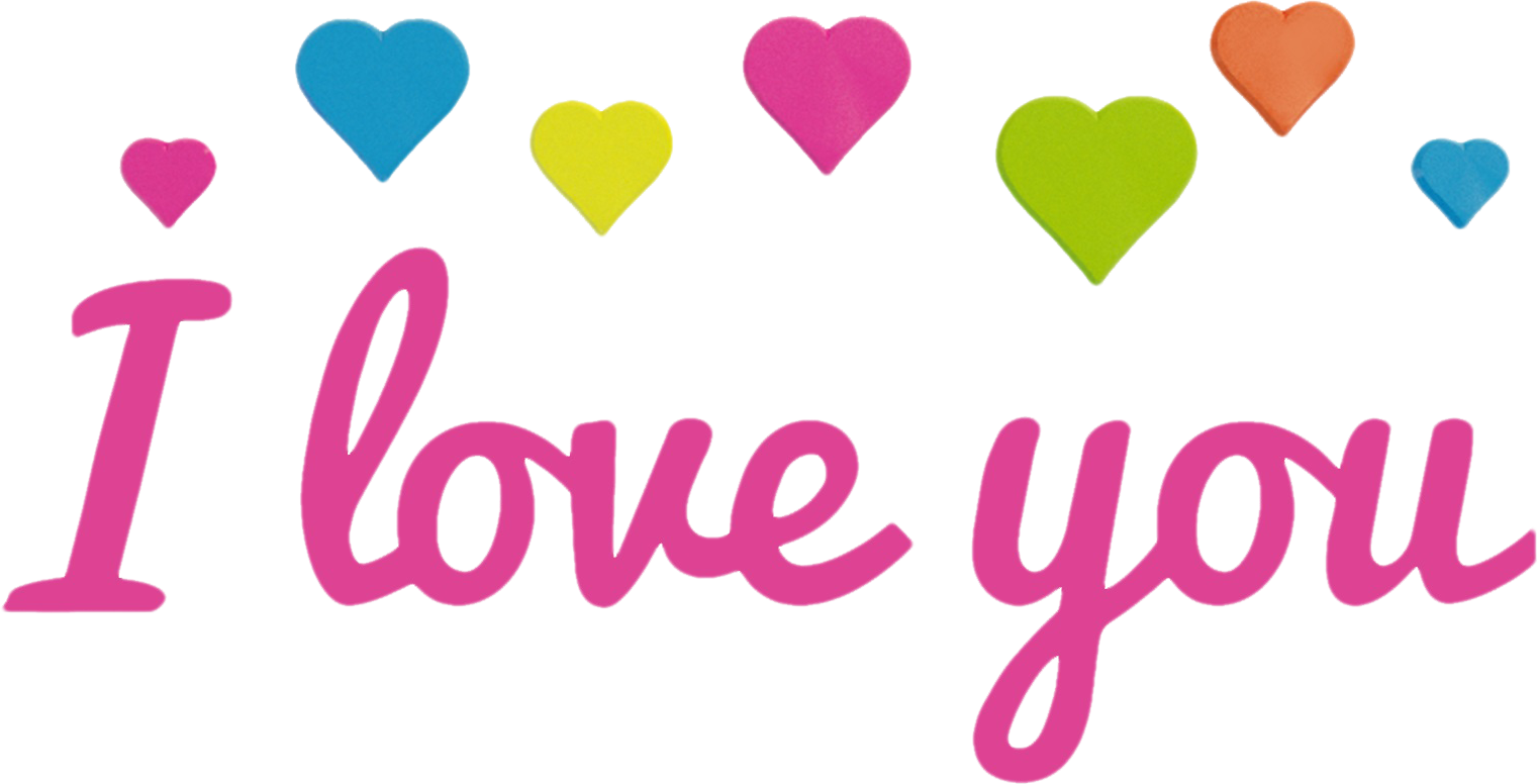 love you text and hearts png image #25768