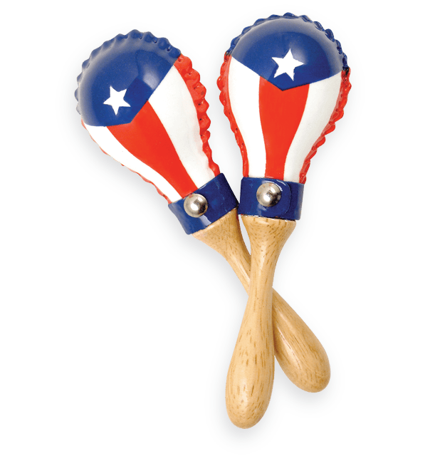 mini rawhide maracas puerto rican flag latin percussion #34323