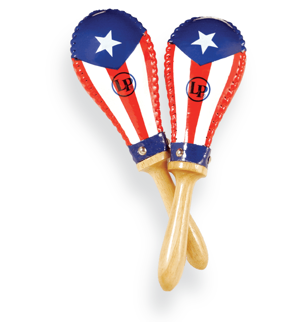 salsa rawhide maracas puerto rican flag latin percussion #34328