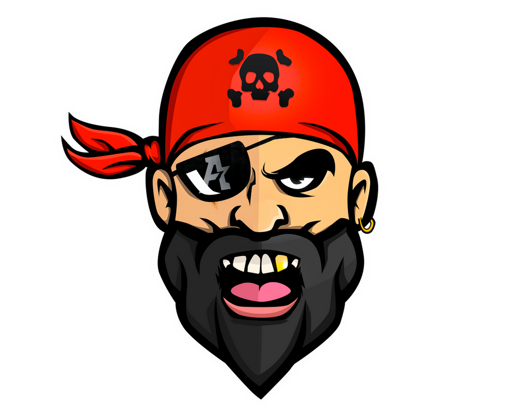 Pirate Mascot Logo Designs PNG by flopperdesigns #40023
