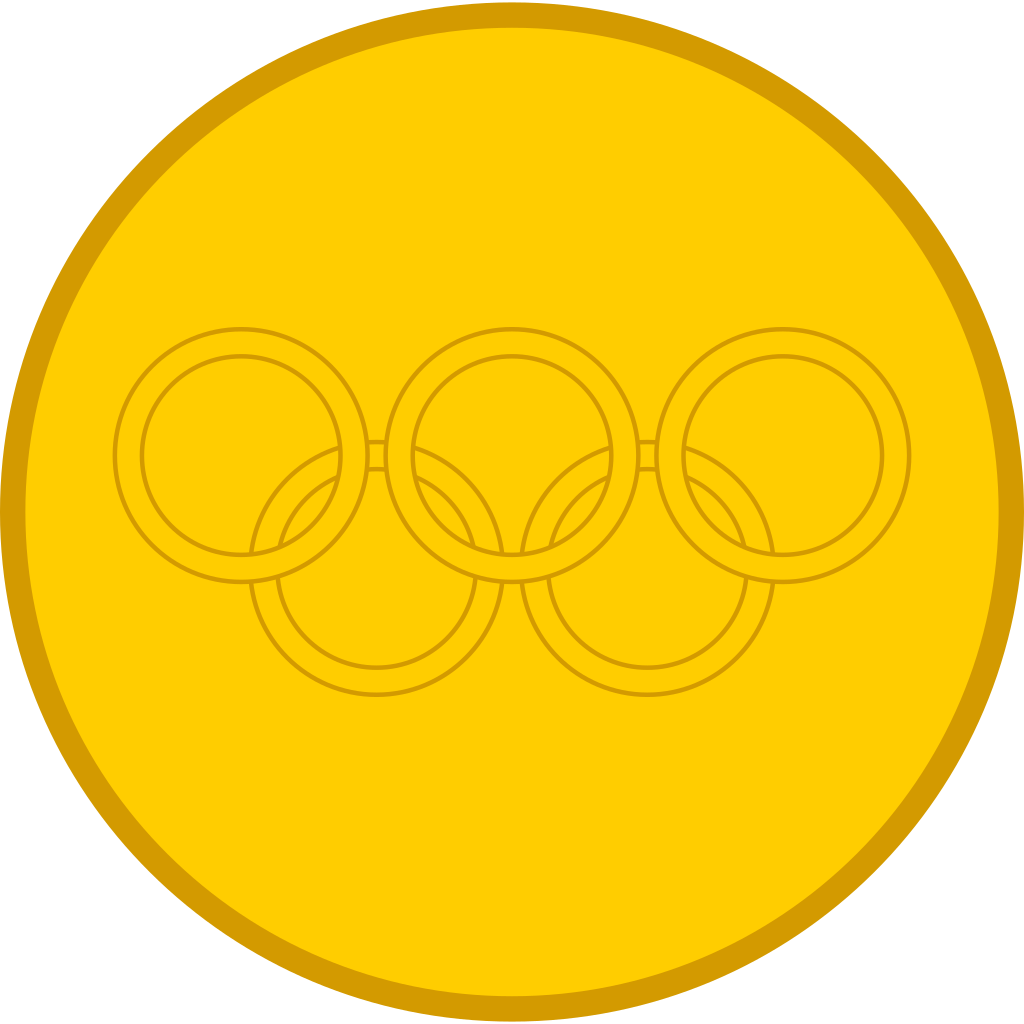 gold medal with rings transparent image #23780