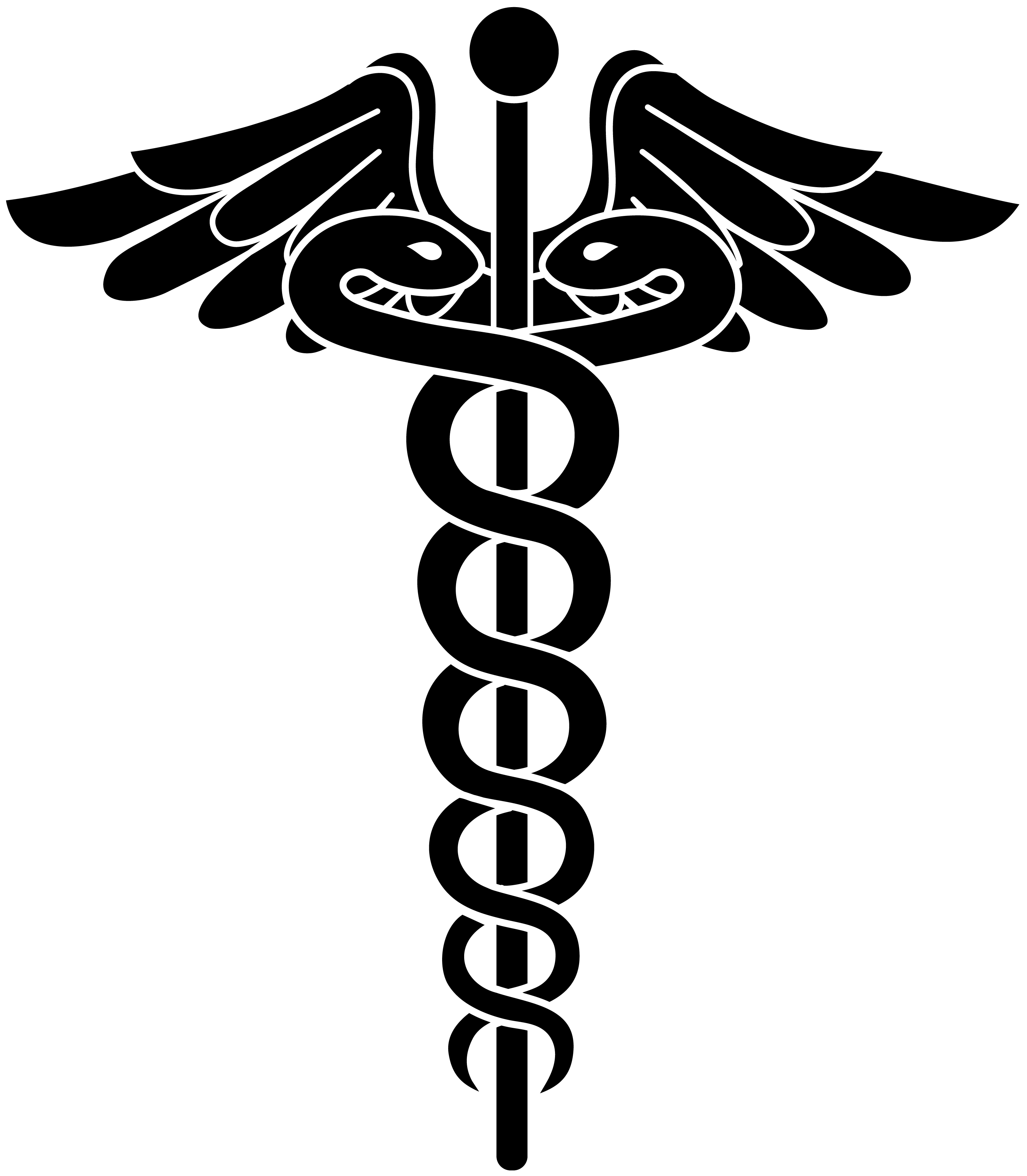 Black Medicine symbol with two snake Png logo #895