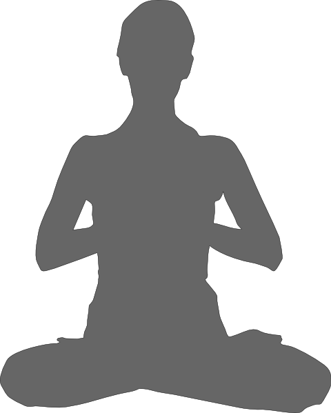 meditation women grey clipart vector #8968